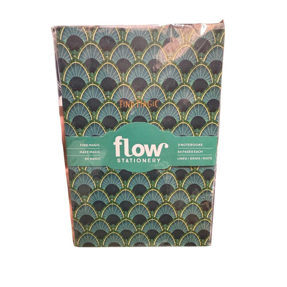 5/$25 NWT Flow Stationary Set of 3 Notebooks sealed in package